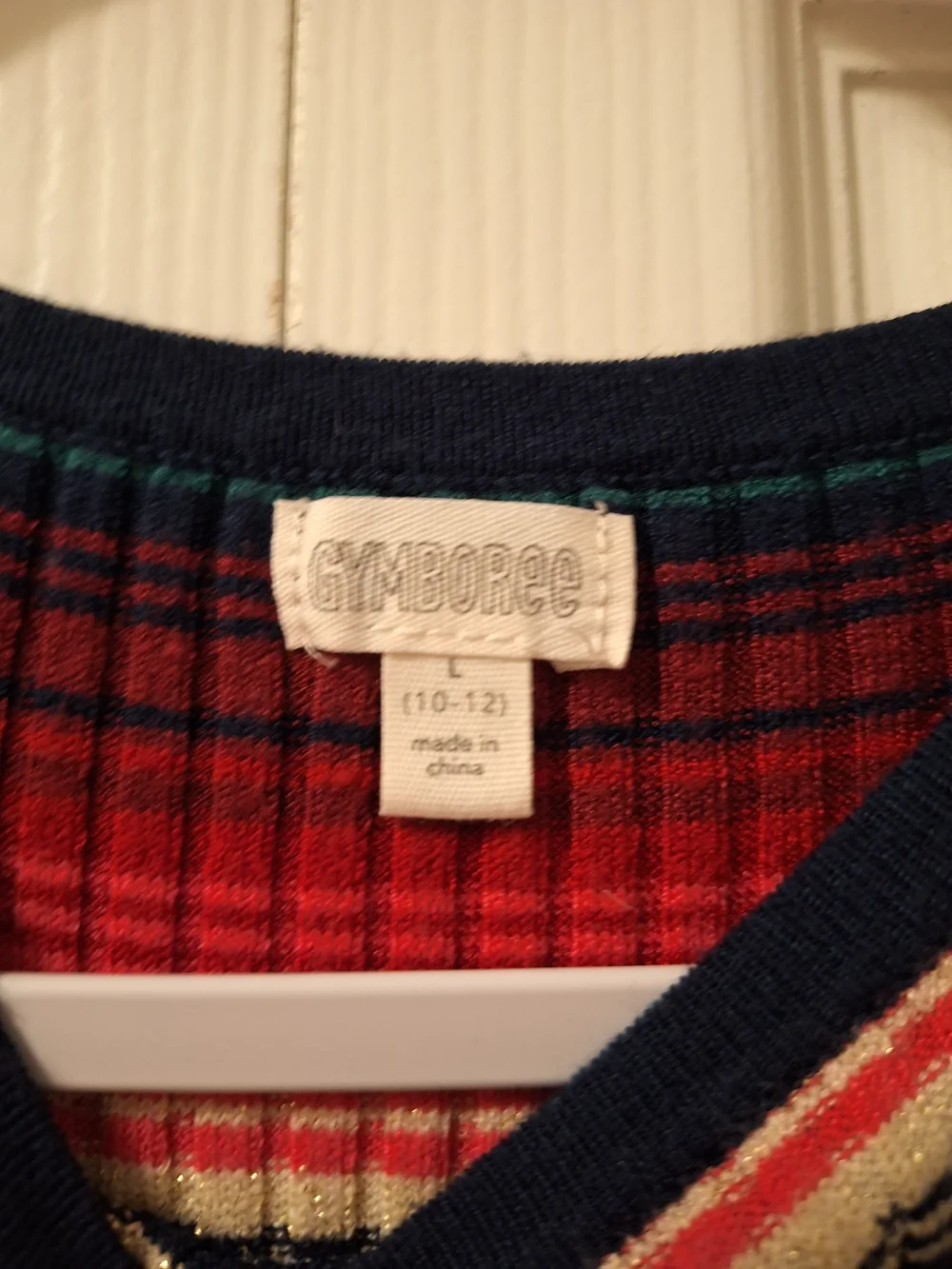 Gymboree Navy, Red, Teal & Cream Striped Ribbed Dress
